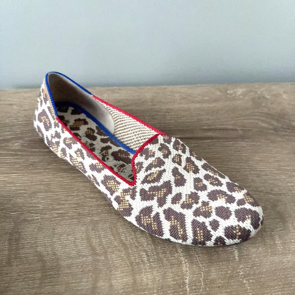 Rothy’s Mocha Leopard Print Loafer Flats Size 8